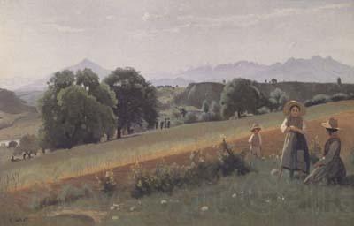 Jean Baptiste Camille  Corot Mornex (mk11) Norge oil painting art